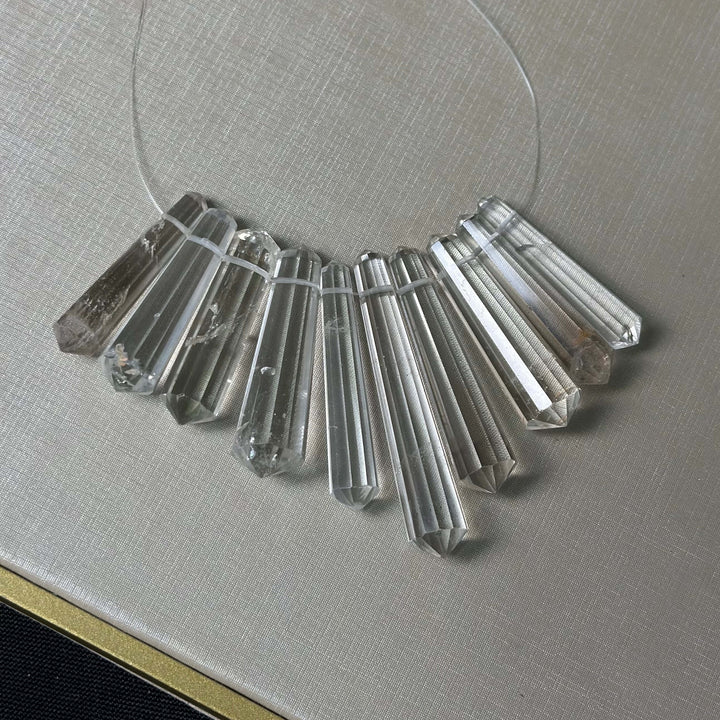 Clear Quartz Vogel for Jewelry Making - With Hole