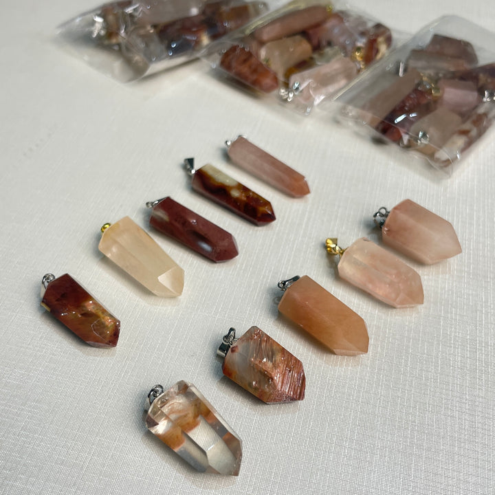 RED AMPHIBOLIUM PENDANT SET - 10 PCS
