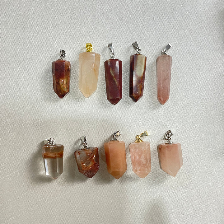 RED AMPHIBOLIUM PENDANT SET - 10 PCS