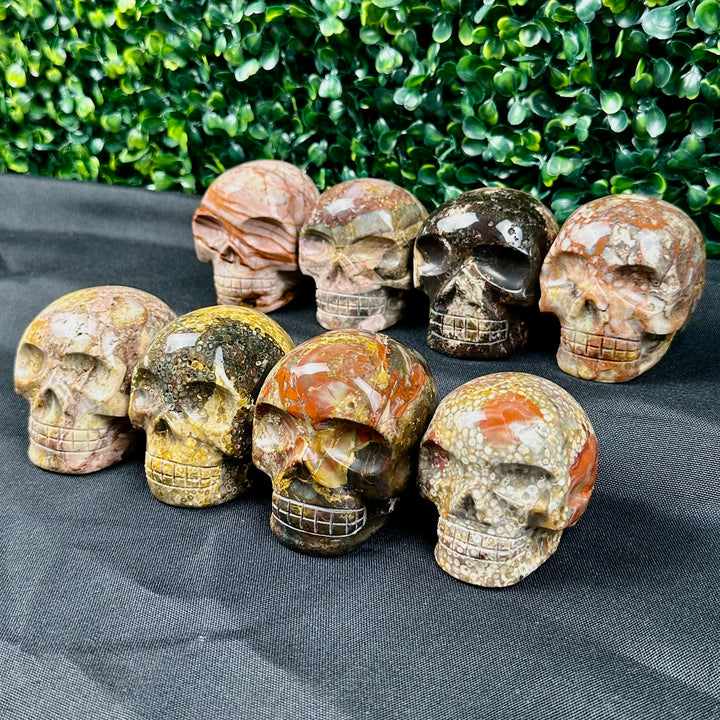 Jasper Carving Skull - 8 PCS