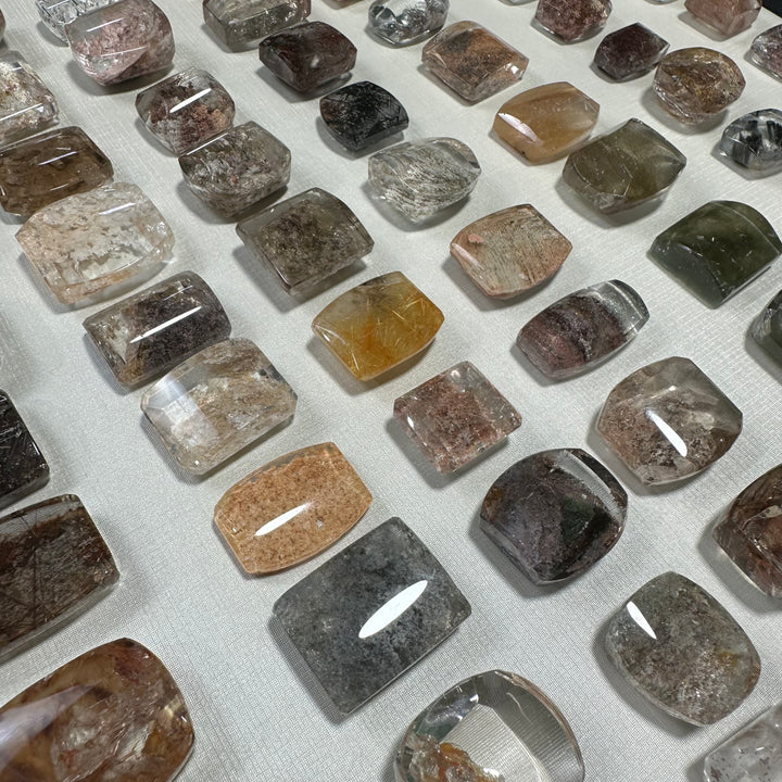 AAA+ Garden and Rutilated Square Cabochons
