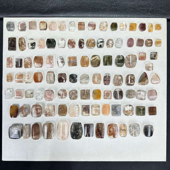 AAA+ Garden and Rutilated Square Cabochons
