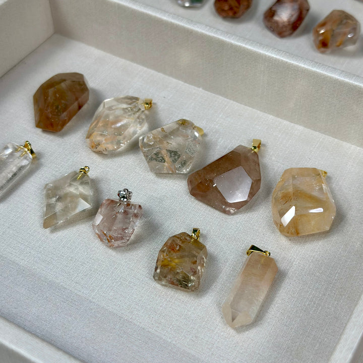 Rutilated Lemurian Pendants Lot