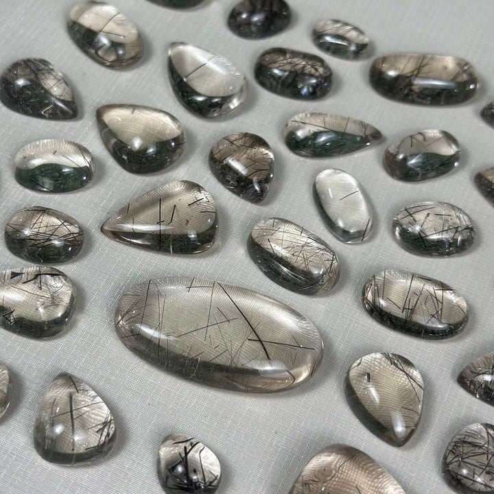 AAA+ Black Rutile Quartz Cabochons