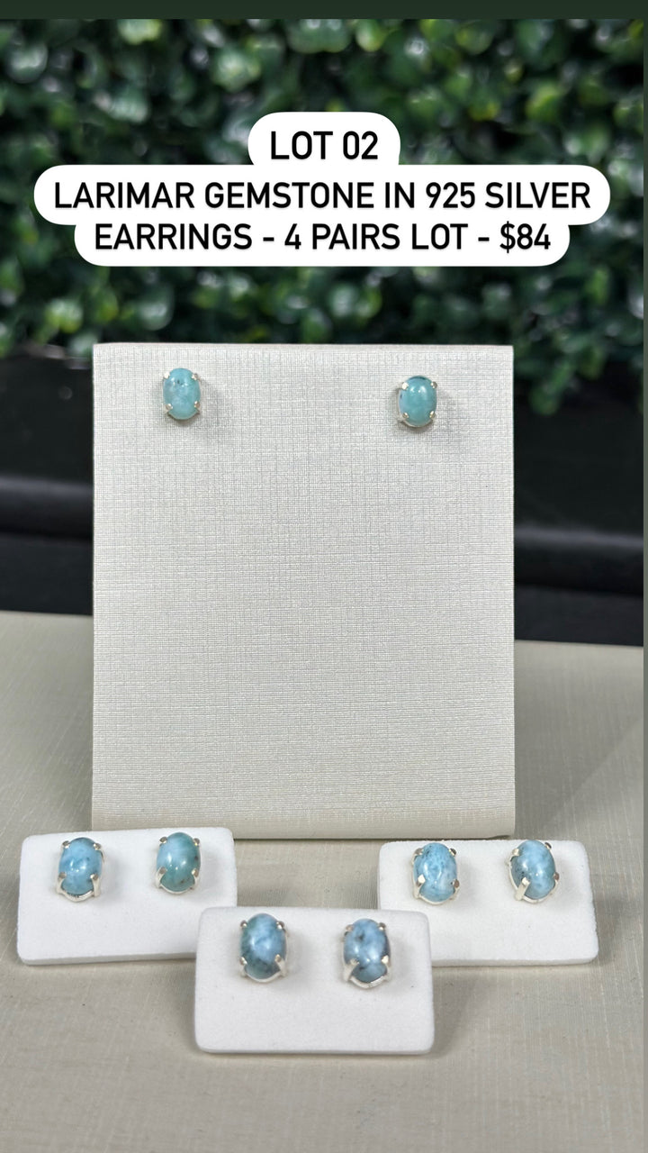 Larimar Earrings 925 Silver