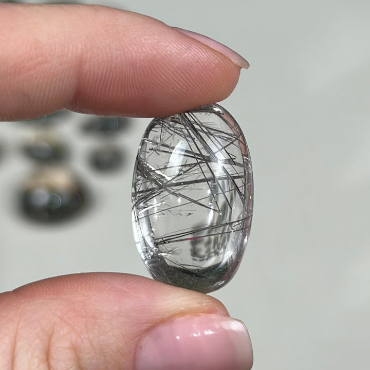 AAA+ Black Rutile Quartz Cabochons