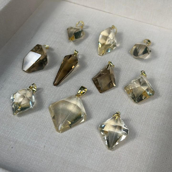 HQ Citrine Free Form Pendants - 10 pcs Lot