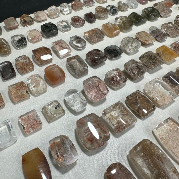 AAA+ Garden and Rutilated Square Cabochons