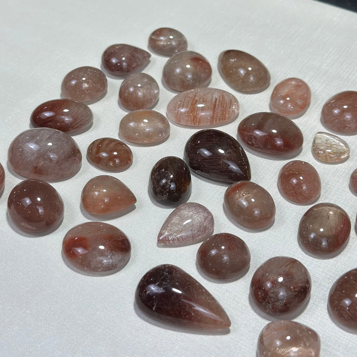 Red Rutile Cabochons Lot