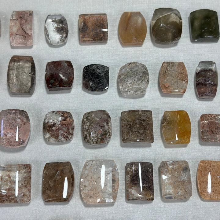 AAA+ Garden and Rutilated Square Cabochons