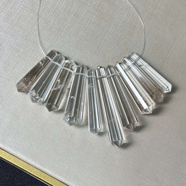 Clear Quartz Vogel for Jewelry Making - With Hole