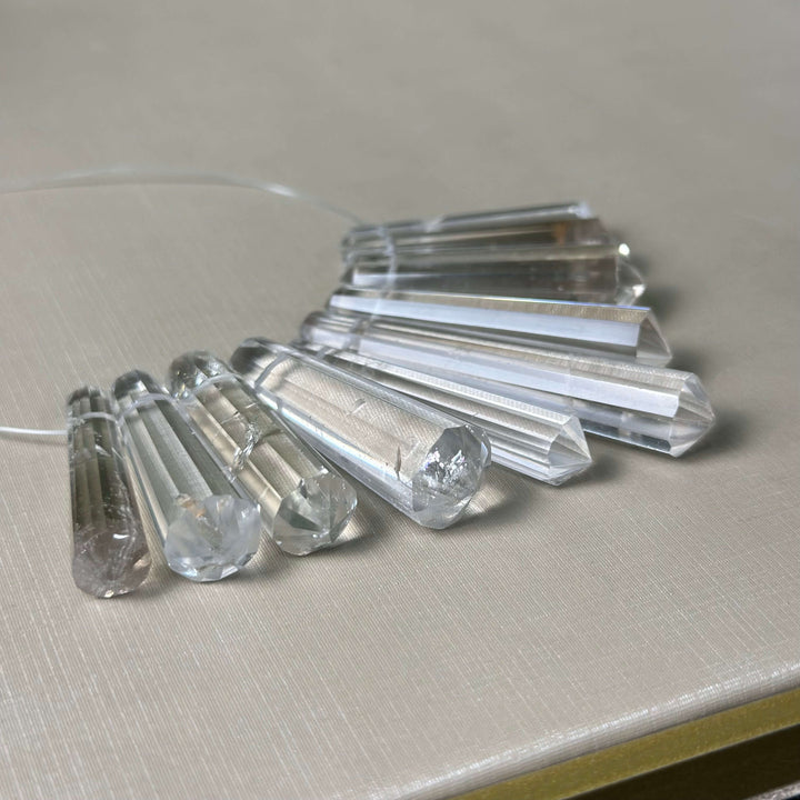 Clear Quartz Vogel for Jewelry Making - With Hole