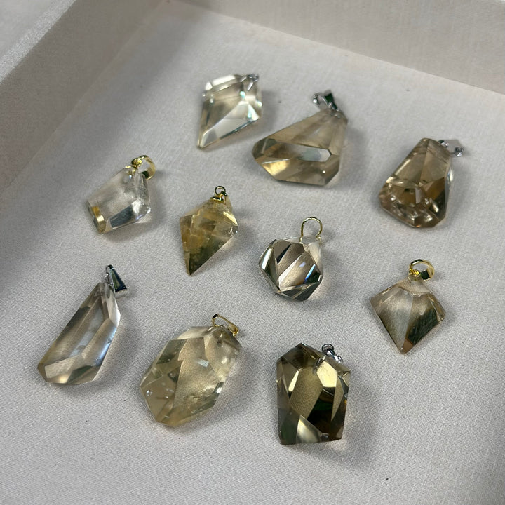 HQ Citrine Free Form Pendants - 10 pcs Lot