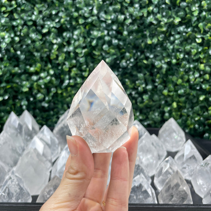 CLEAR QUARTZ FACETED EGGS - 5KG LOT