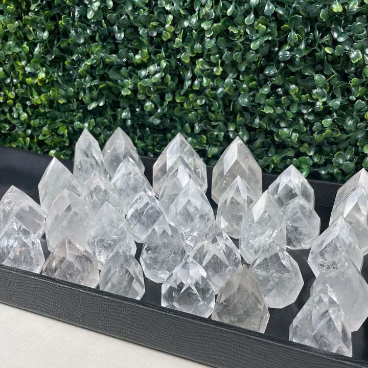 CLEAR QUARTZ FACETED EGGS - 5KG LOT