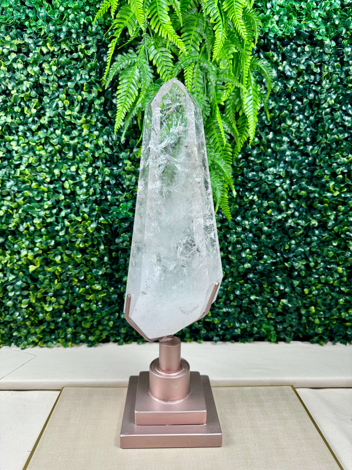 Lemurian Quartz Point with Stand