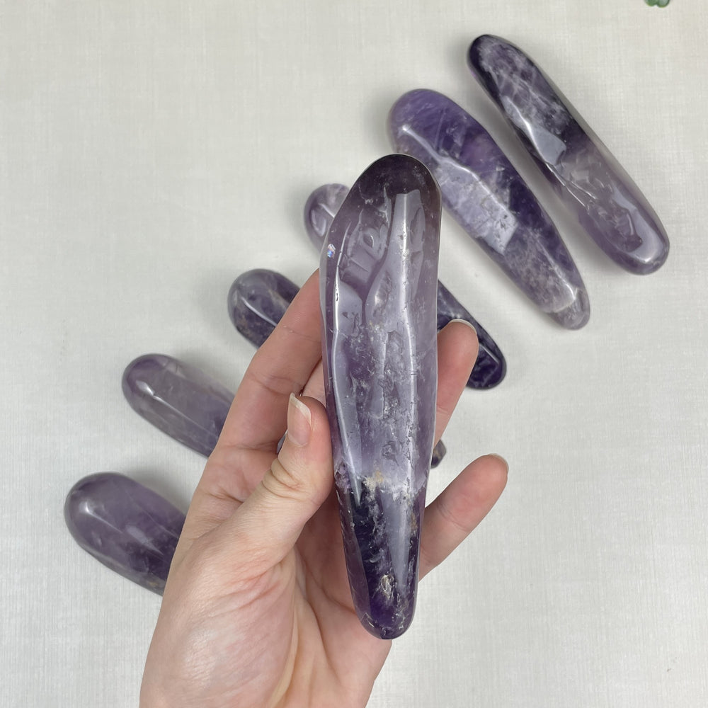 BULK POLISHED AMETHYST WAND - Amezoni Crystals Wholesale