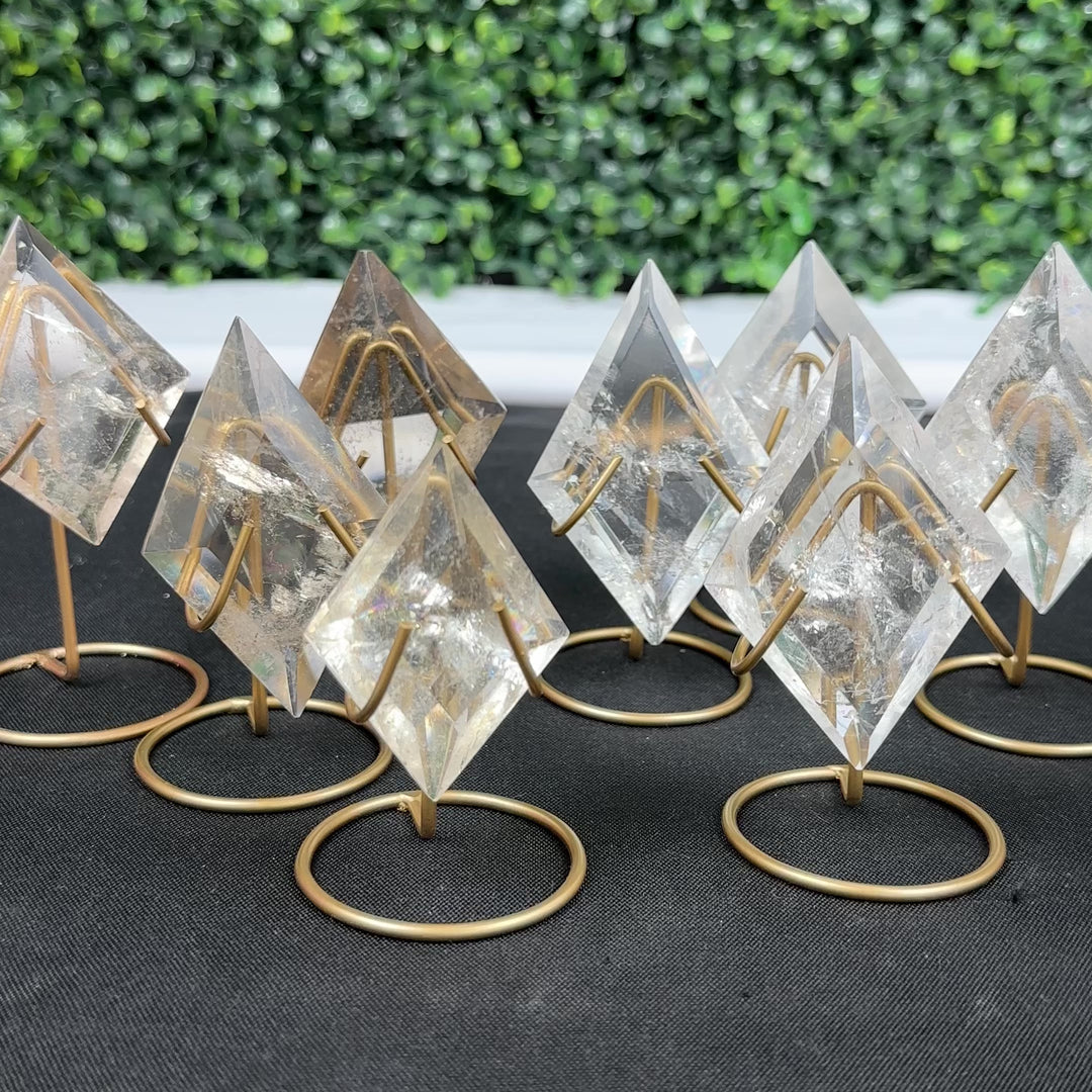 Clear and Smoky Quartz Diamond Shape