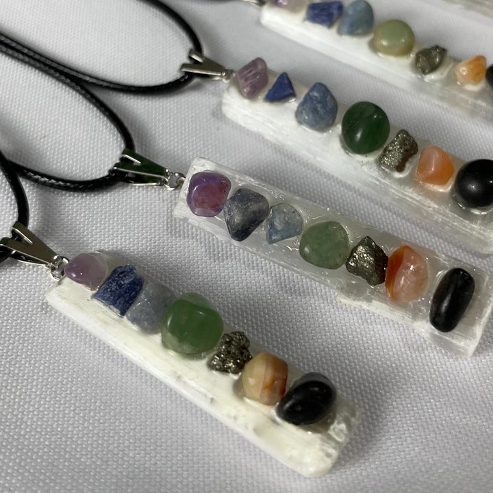 10 pcs Necklace 7 Chakras Selenite Pendant - Wholesale