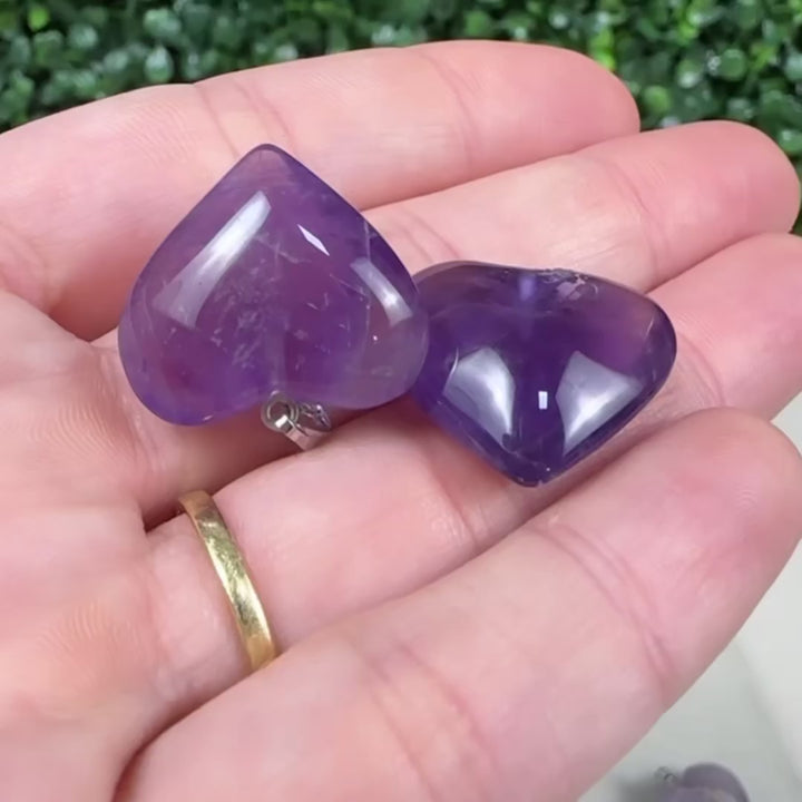 Amethyst Hearts Pendants Lot