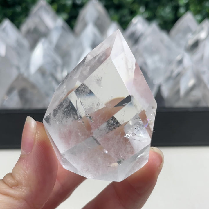 CLEAR QUARTZ FACETED EGGS - 5KG LOT