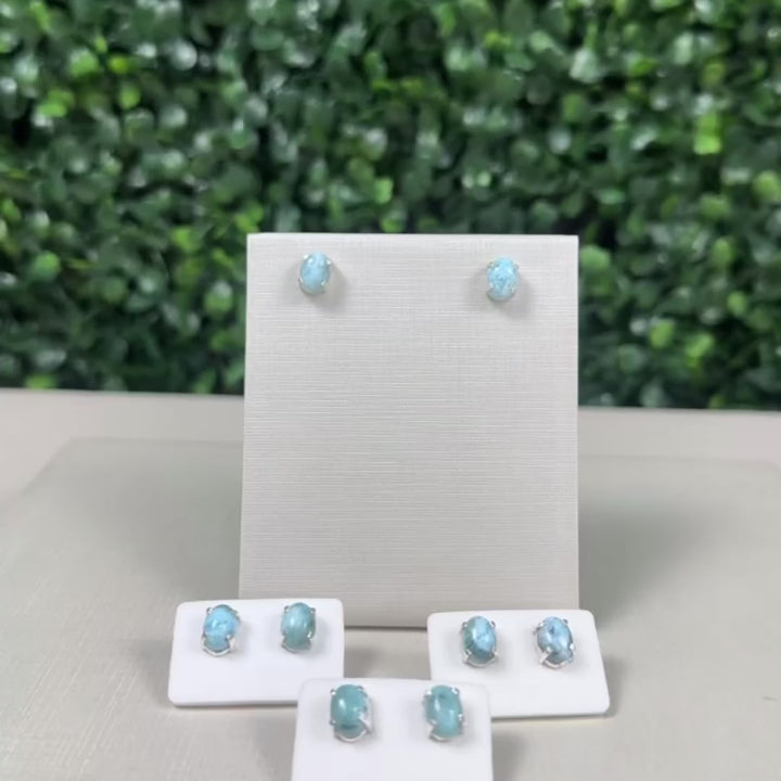 Larimar Earrings 925 Silver