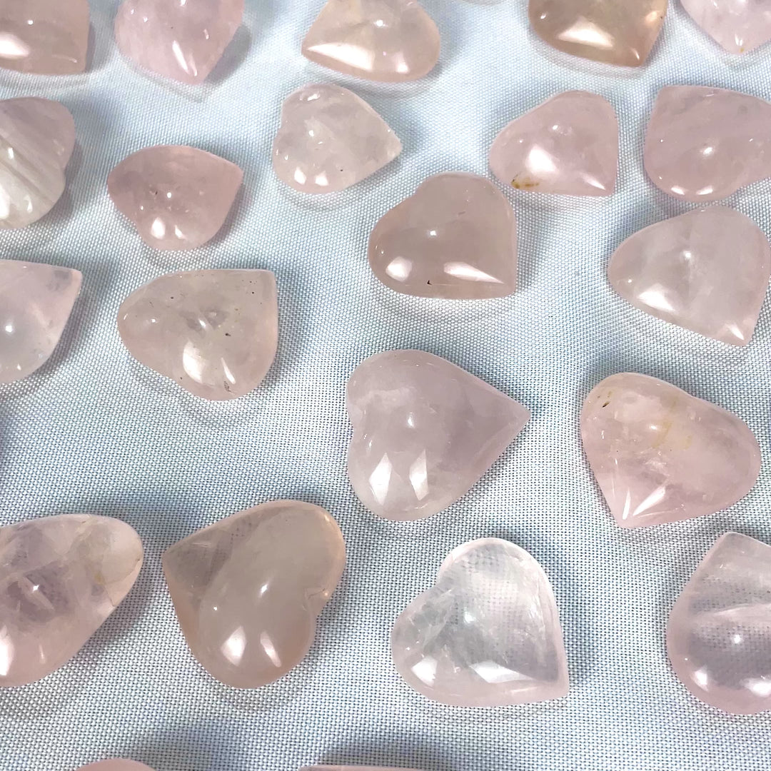 Rose Quartz Hearts - 10 Pieces