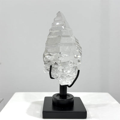 Lemurian Quartz Free Form - High Quality Semi Polished Faceted Lemurian Free Form from Amezoni Crystals, front view