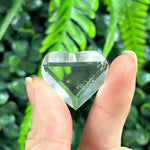 Side view of Smoky Quartz Heart - Mini Faceted Hearts for Jewellery - Wholesale showing natural crystal details