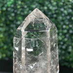 Close-up of Lemurian Quartz Display Piece - High Quality Semi Polished Lemurian with visible color and formation