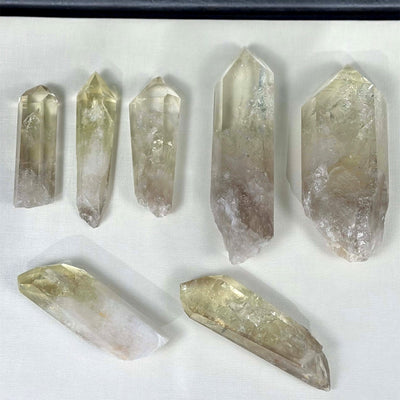 Green Gold Citrine - Heat Treated Point from Amezoni Crystals, front view