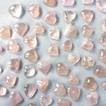 Rose Quartz Hearts - 10 Pieces from Amezoni Crystals, front view