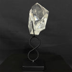 Side view of Lemurian Quartz Free Form - Phantom Faceted Lemurian Free Form With Stans showing natural crystal details