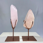 Rose Quartz Free Form With Stand Set