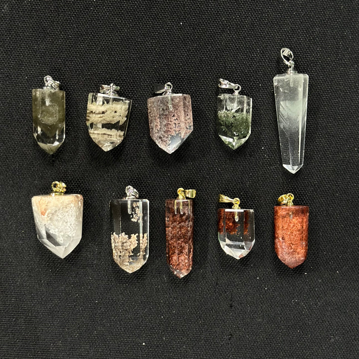 Garden Quartz (Lodolite) Pendants - 1O Pieces Batch