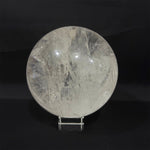 Lemurian Quartz Sphere shown for scale and natural variation