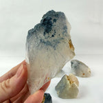 Close-up of Indicolite Blue Tourmaline Raw Raw Crystal with visible color and formation
