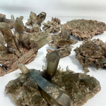 Close-up of Garden Quartz Cluster - Clusters with Garden and Chlorite Phantom with visible color and formation