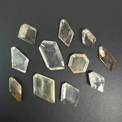 Rutile Quartz Free Form - High Quality Rutilated Free Form With Holes from Amezoni Crystals, front view