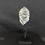 Side view of Lemurian Quartz Free Form - High Quality Semi Polished Faceted Lemurian Free Form showing natural crystal details