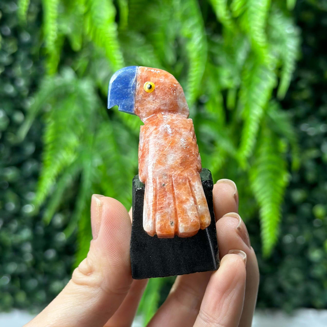 20 Colorful Birds Carved with Mixed Stones Wholesale