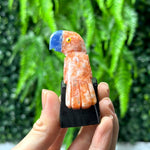 Quartz Carving - 20 Colorful Birds Carved with Mixed Stones Wholesale shown for scale and natural variation