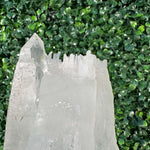 Side view of Diamantina Quartz Cluster - 100% Natural Laser Cluster with Stand showing natural crystal details