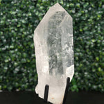 Side view of Diamantina Quartz with Stand Display Piece showing natural crystal details