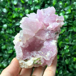 Side view of Rose Quartz Raw Crystal - Pink Canga Collections showing natural crystal details