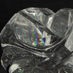 High Quality Faceted Rainbow Lemurian Heart With Stand