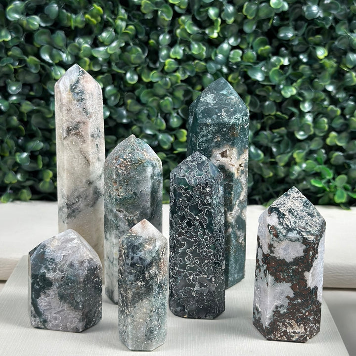 Moss Agate Tower - 1kg Lot