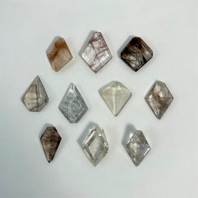 Rutile Quartz Free Form - High Quality Rutilated Free Form With Holes from Amezoni Crystals, front view