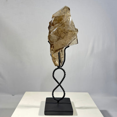 High Quality Smoky Rutile Faceted With Stand