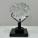 High Quality Faceted Rainbow Lemurian Heart With Stand